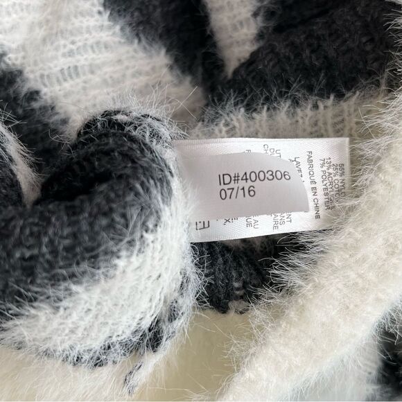 Y2K Express Fuzzy Zebra Animal Print Lace Up Sweater XS - Picture 11 of 11